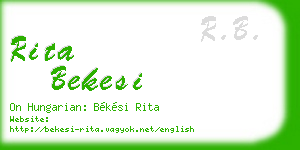 rita bekesi business card